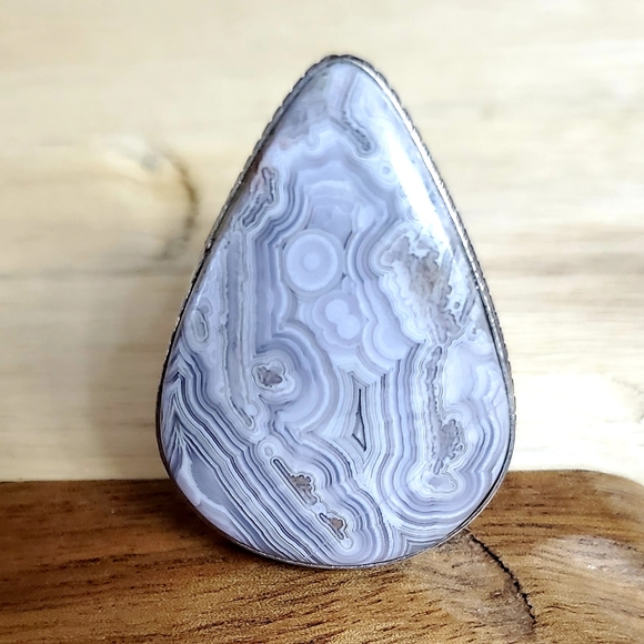 New Crazy Lace Agate 925 Silver Ring. - Picture 2 of 8